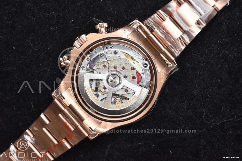 Daytona Best QF 783 126505 RG Edition on Braclet Black V 1:1 Breathable Diamonds RG SH4131 Dial 0816